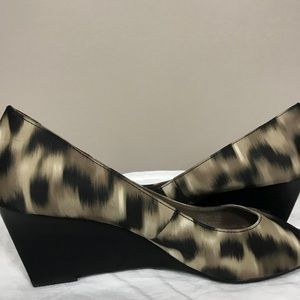 Calvin Klein Short Peep Toe Wedge Heel